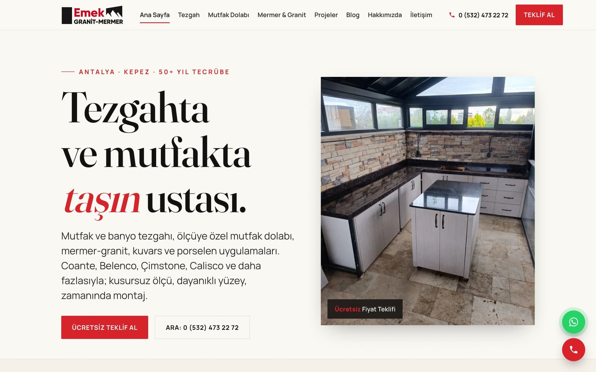 Emek Granit Mermer — Mermer & mutfak projesi